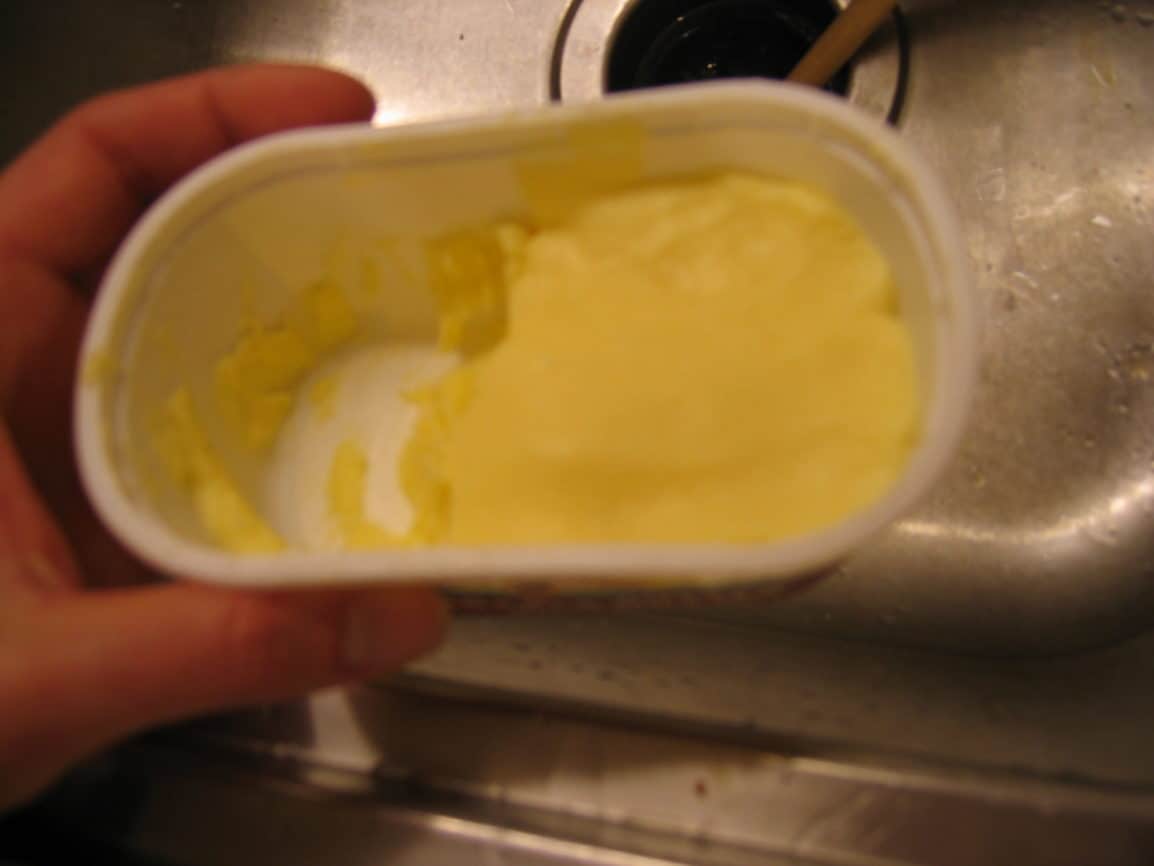 This is how much butter I made from 3+ cups cream, minus what I whipped up with cinnamon.