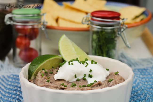 If you're a beans person (or not!) you've just got to try this Refried Beans Recipe-- simple ingredients and delicious as an appetizer or a meal.
