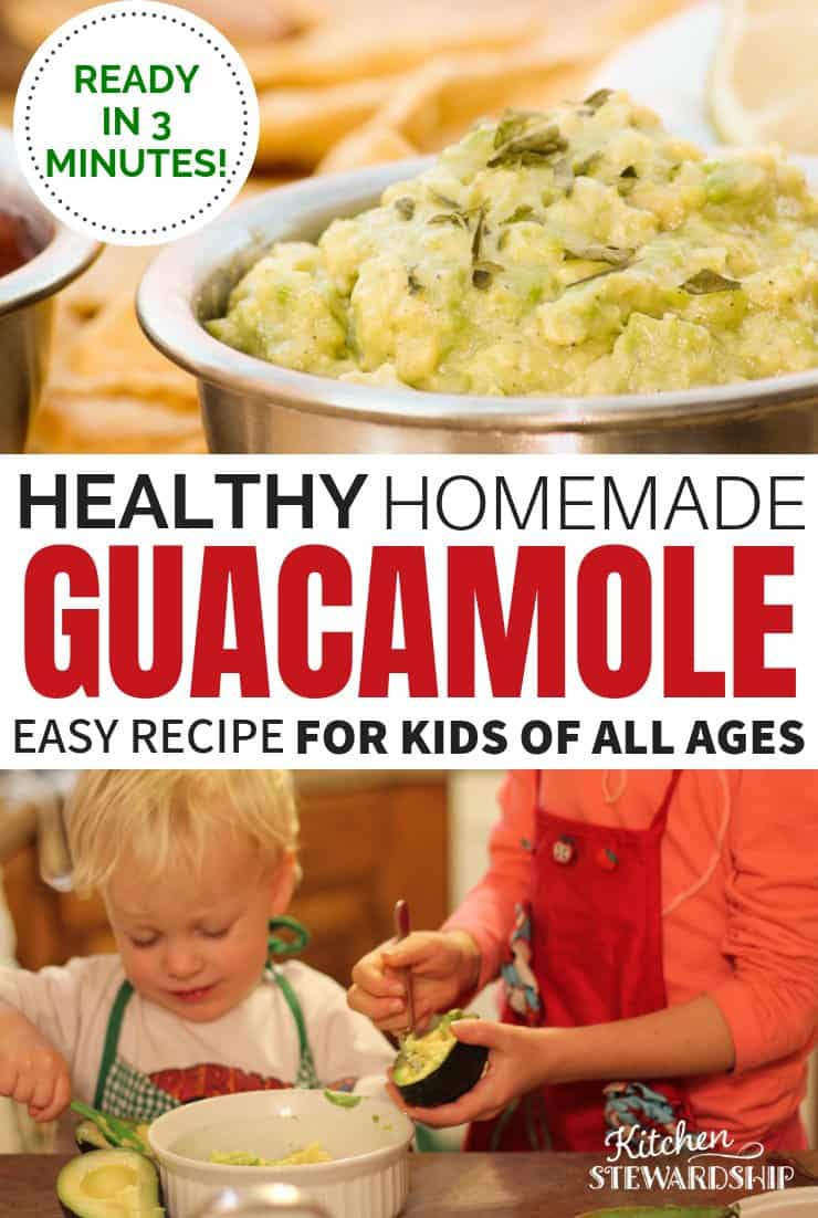 Healthy homemade guacamole kids can make