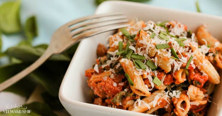 Sausage and Spinach Pasta Toss