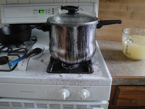 pot of bean boils over