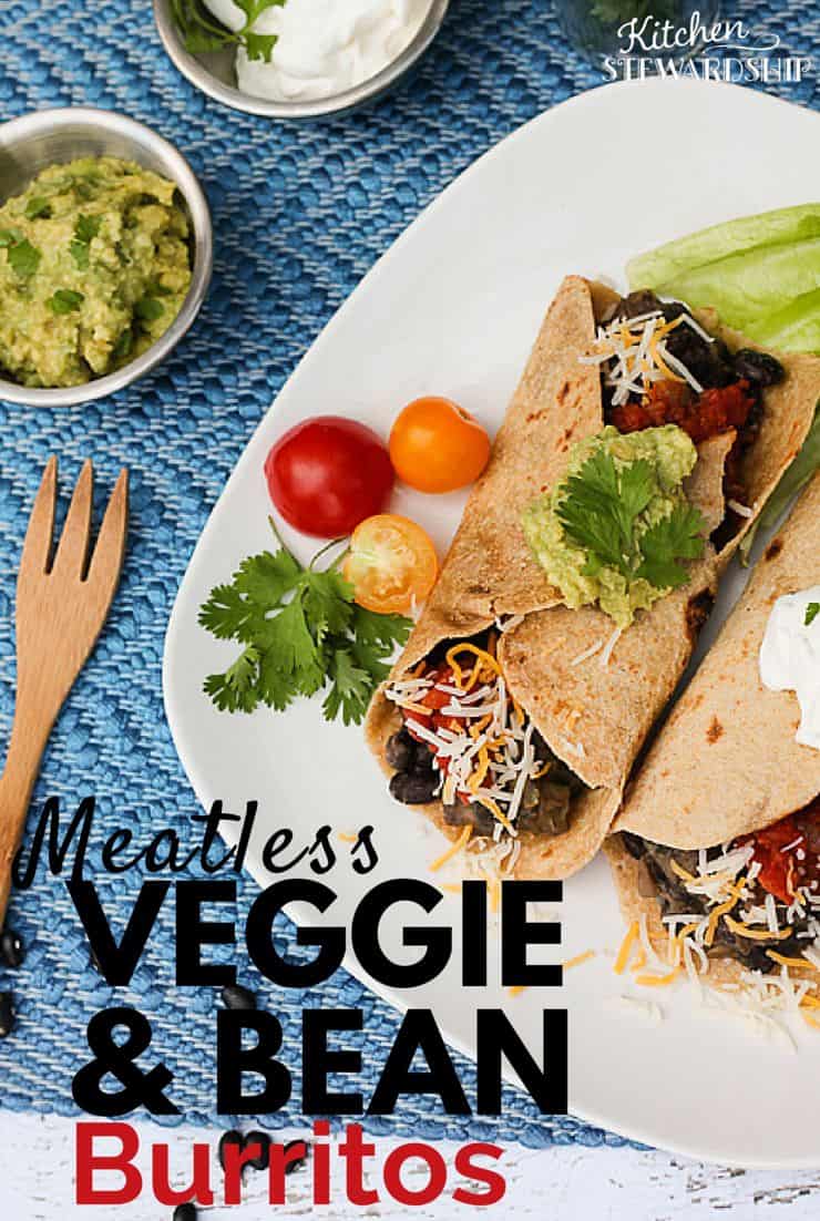 Meatless Veggie and Bean Burritos
