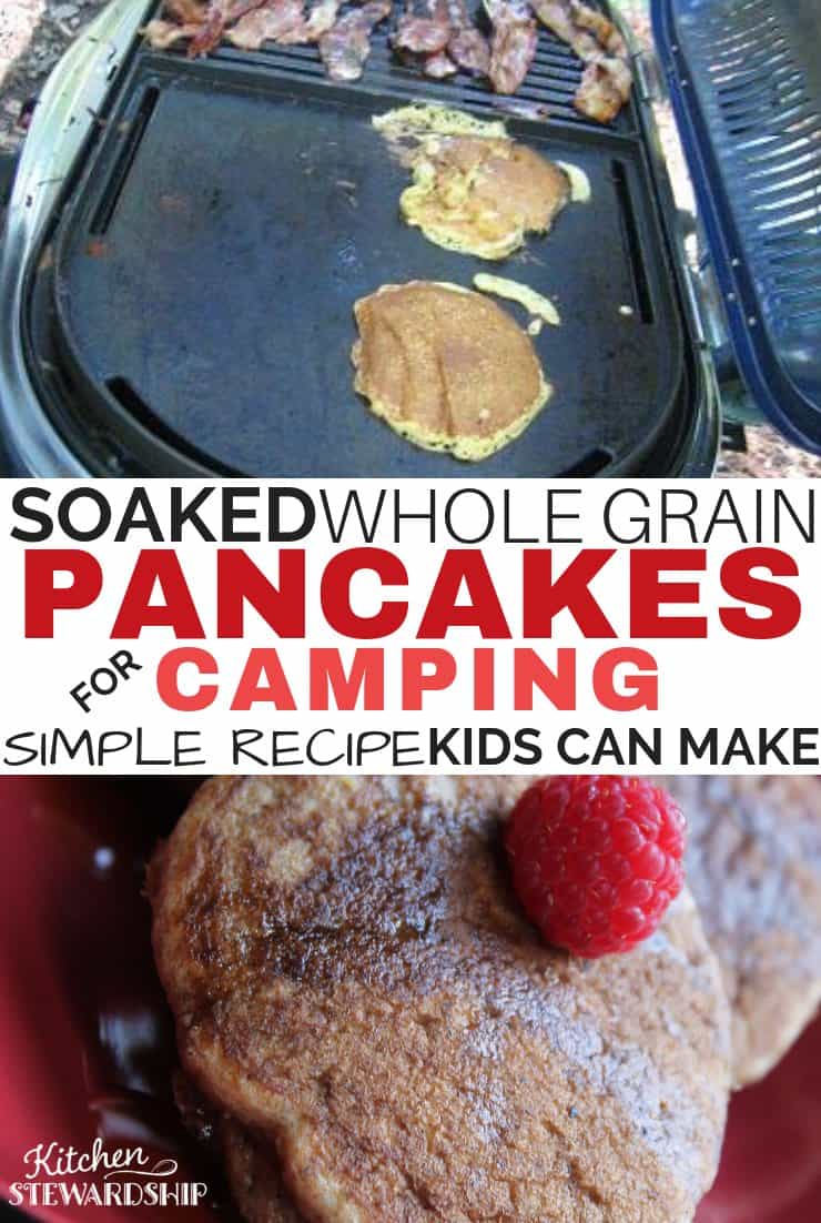 Soaked whole grain pancakes for camping