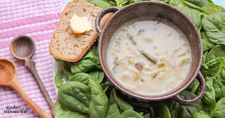 When you start with a creamy potato soup base you can add just about any vegetables and your kids will still love it! Cream of potato vegetable soup will soon be a weekly favorite.