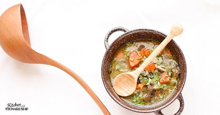 Do you eat leeks very often? Give them a try with homemade chicken, barley and leek soup.