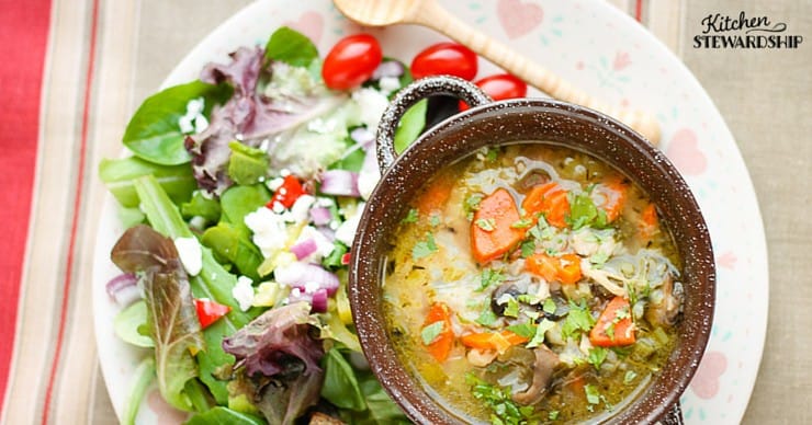 Homemade Chicken Barley Leek Soup