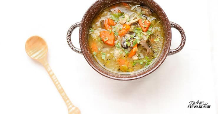 Homemade Chicken Barley Leek Soup