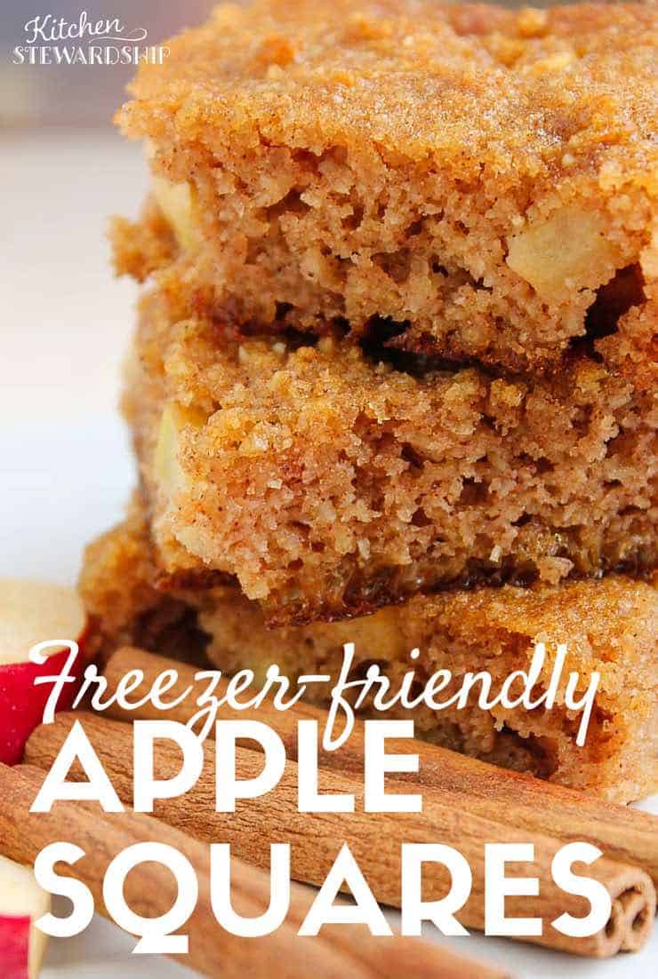Looking for a quick and easy snack or dessert? These apple squares are a cinch to make and freeze well for when you really need them!