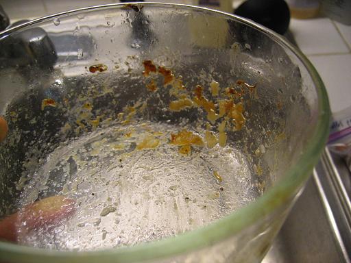 Oven-baked-on leftovers? Welllll...5 out of 6 isn't bad. This dish was ALMOST but not quite handled. You gotta have some rejects when you ask too much of a machine!