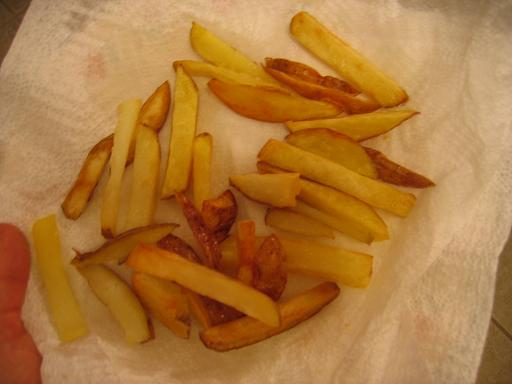french fries draining