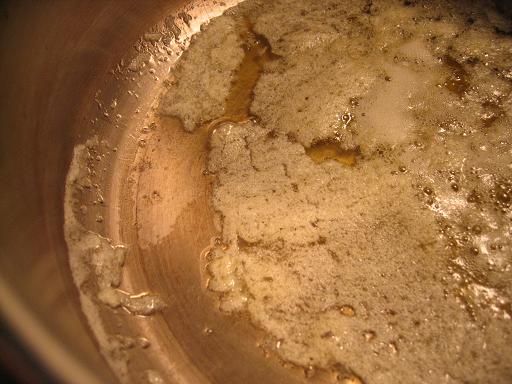 Checking for brown on the bottom...nothing yet.