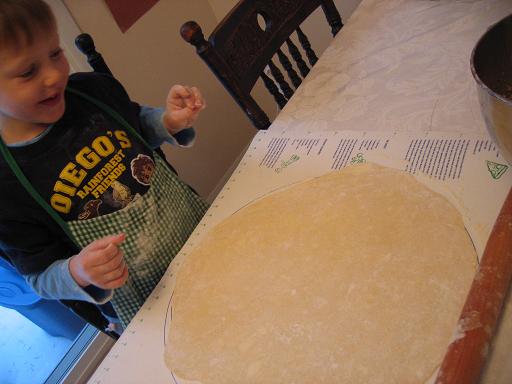 my little helper rolling out the dough for the kifli recipe
