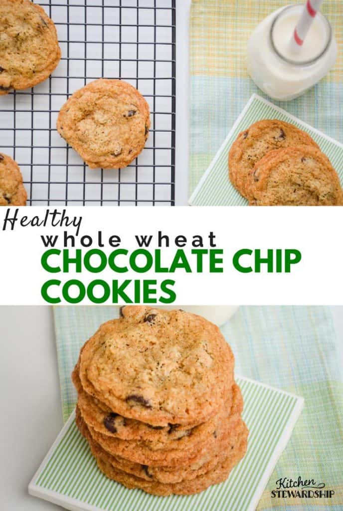 Yes, cookies can be healthy! These 100% whole wheat chocolate chip cookies are loaded with healthy fat and whole grains.
