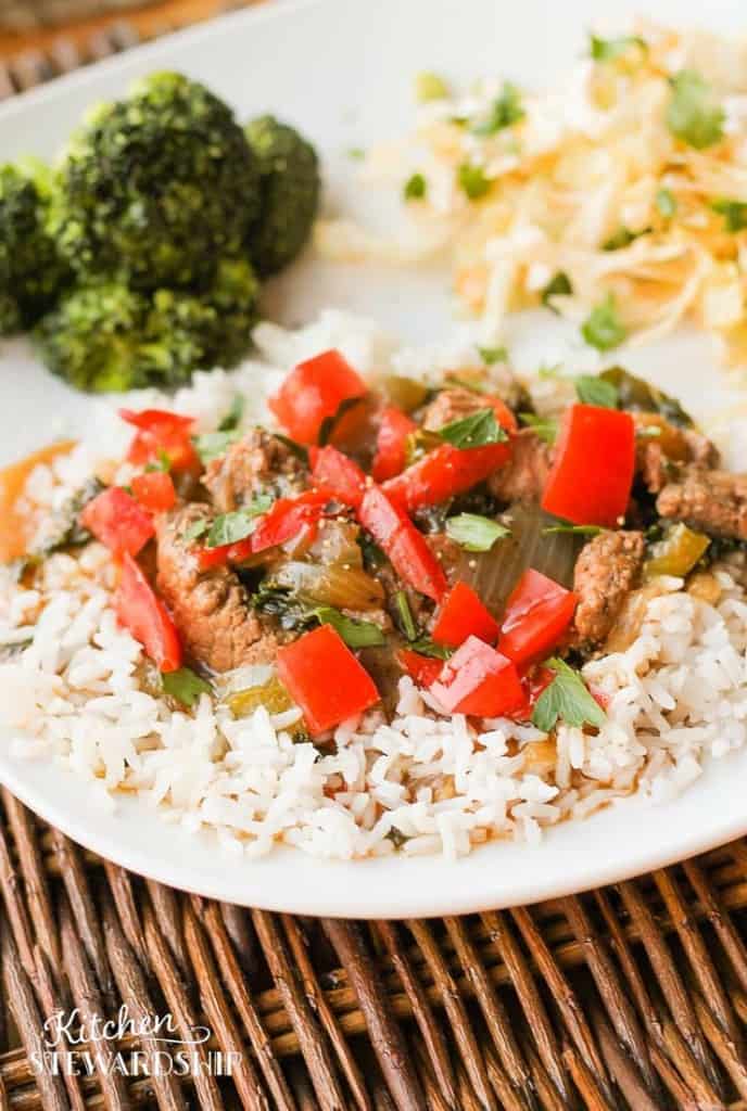 Pepper Steak Recipe - A recipe makeover of a old family favorite - simple gluten-free dinner tonight and husband-approved!