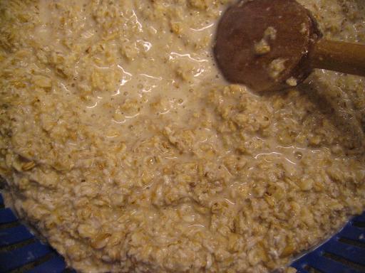 A close up of soaked oats