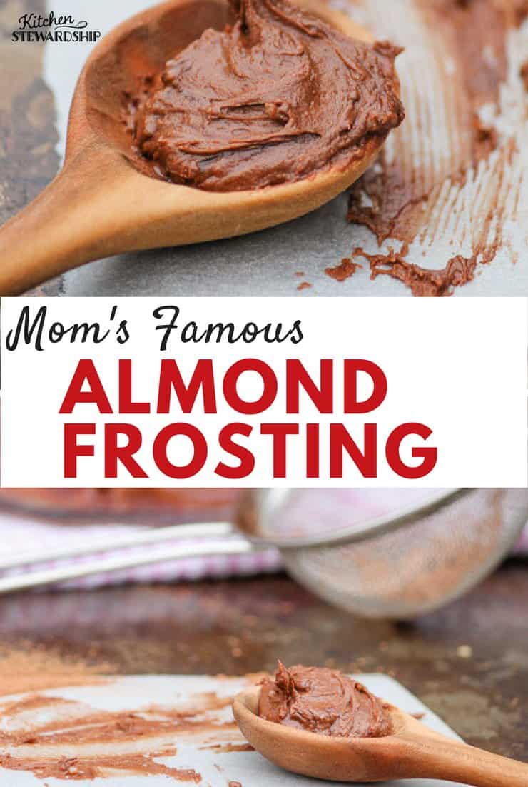 Mom's Heirloom Almond Frosting. An easy, delicious, trans fat free frosting recipe that will quickly become a family favorite!