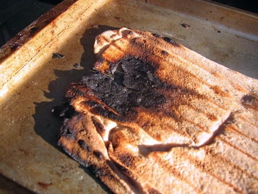 burnt grilled pizza