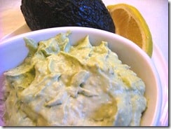 tangy avocado dip with props
