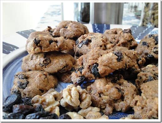 Cinnamon Raisin Spelt Drops (& Sprouted Option) - Adapted from a lovely recipe in the King Arthur Flour Whole Grain Baking cookbook, these little drop cookies are packed with raisins and cinnamon, both working with the suggestion of sweetness inherent to spelt so that the sweetener involved can be reduced.