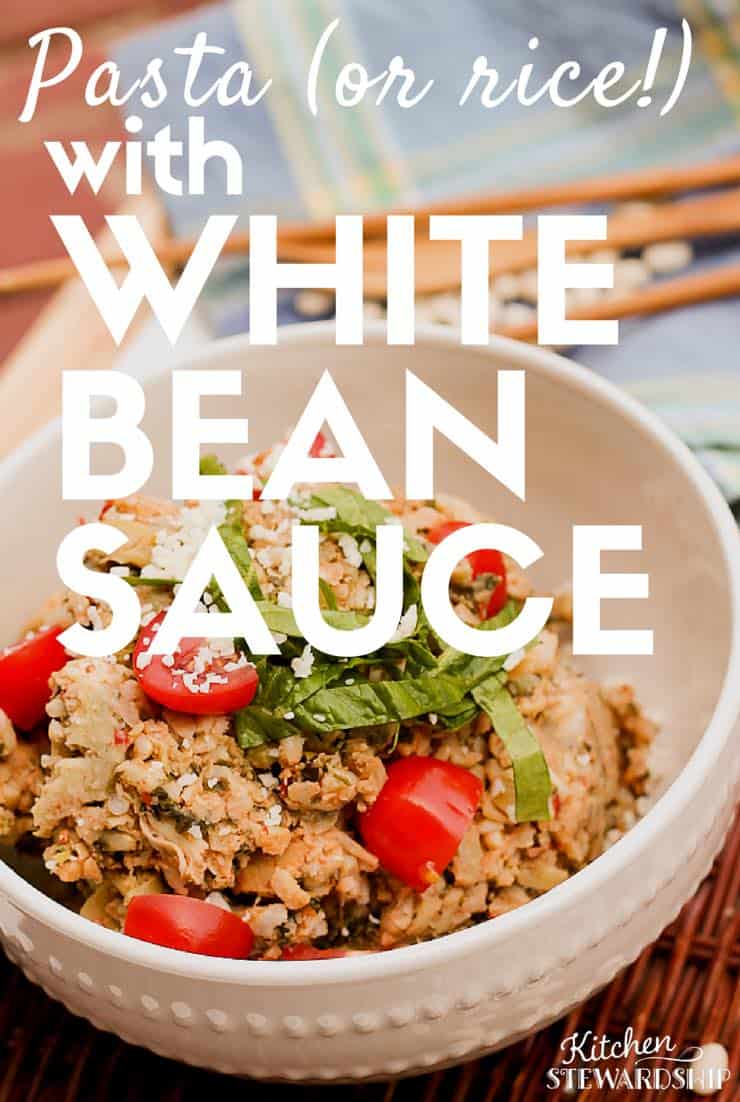 Pasta or rice with White Bean Sauce