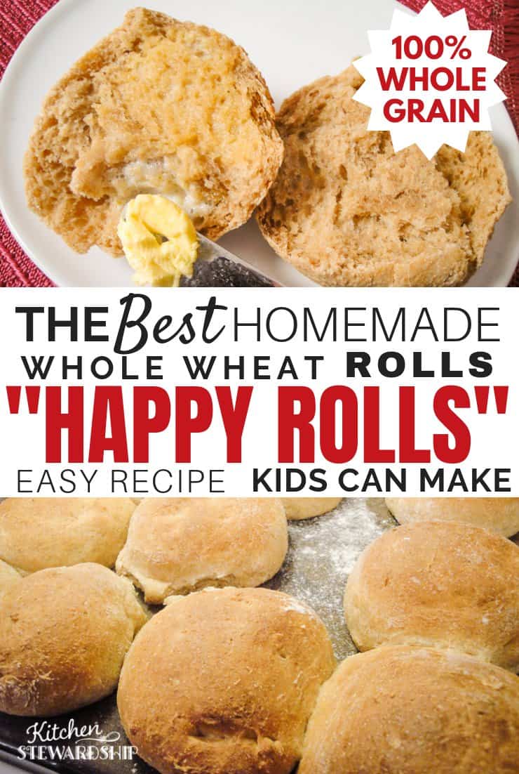 homemade whole wheat happy rolls
