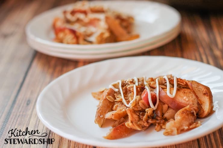 Healthy Apple Crisp on a plate