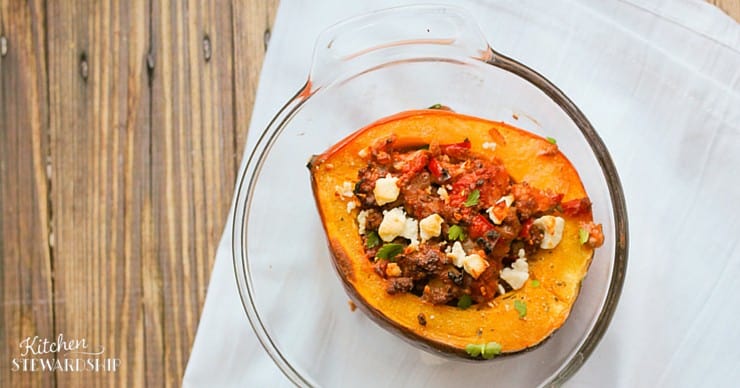 Greek Sausage Stuffed Acorn Squash