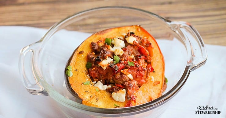 Greek Sausage Stuffed Acorn Squash