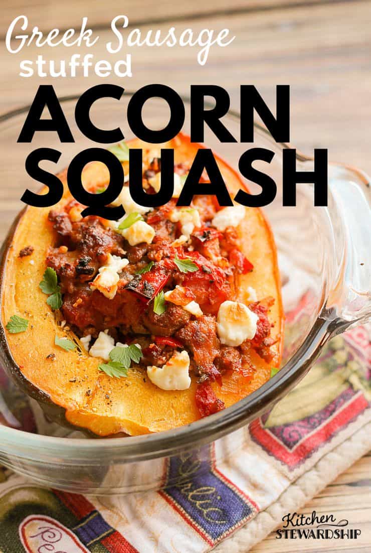 Greek Sausage Stuffed Acorn Squash