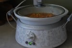slow cooker making sweet potato and carrot soup