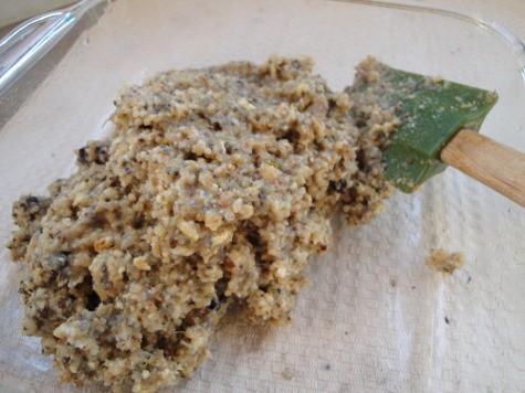 grain free quinoa bar recipe spreading in pan