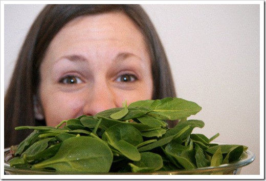 hiding behind spinach