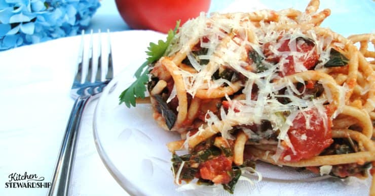 Have you tried Einkorn pasta? Made with ancient grains this hearty pasta topped with a tomato basil sauce is a perfect meal any night of the week