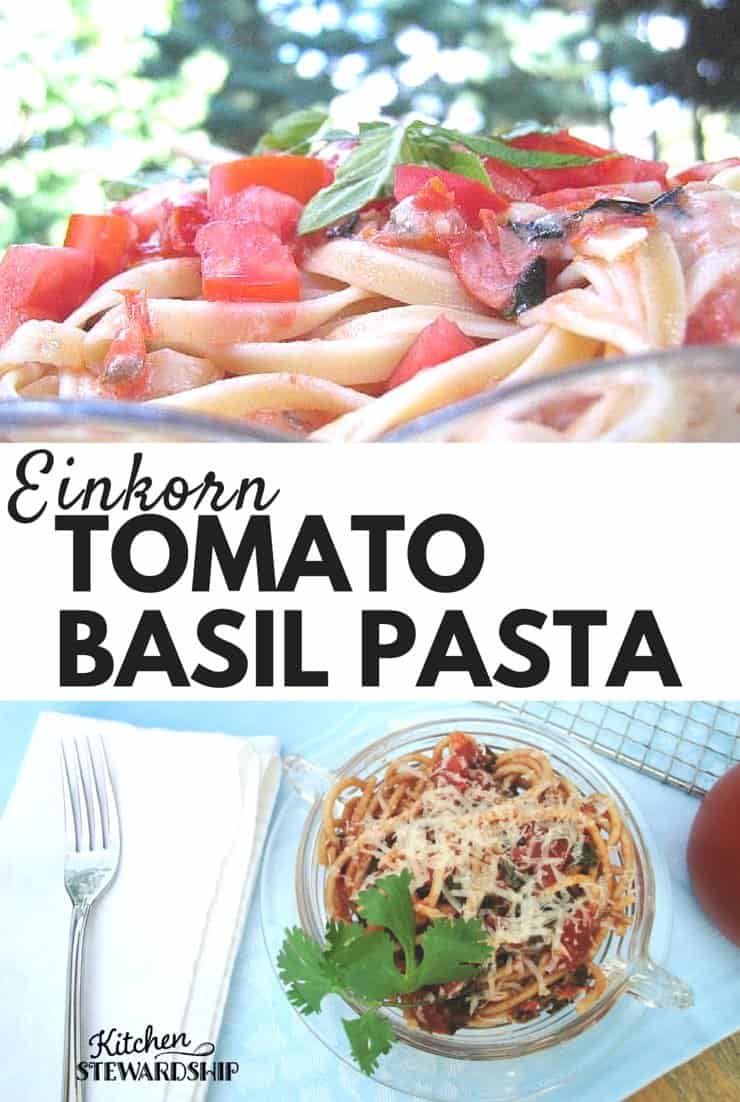 Tomato Basil Einkorn Pasta With Greens