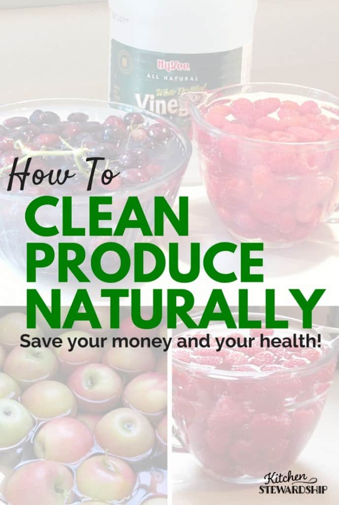 Even organic produce needs to be cleaned before you eat it! This {mostly} hands off method takes only minutes but the results will save you money in the long run!