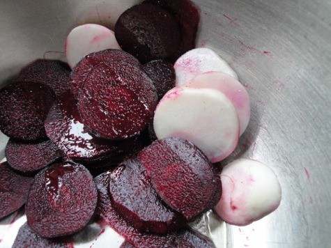 cut root chips beets turnips