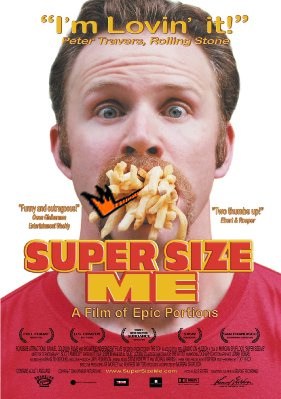 Film poster for Super Size Me documentary