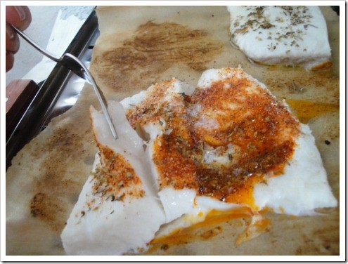 Alaskan halibut broiling fish