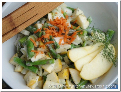 Springtime Asparagus Apple Fennel Salad with Dilly Dressing