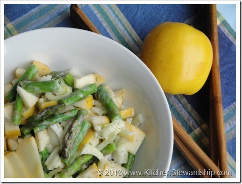 Springtime Asparagus Apple Fennel Salad with Dilly Dressing