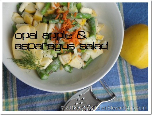 Springtime Asparagus Opal Apple Salad with Fennel and Dill