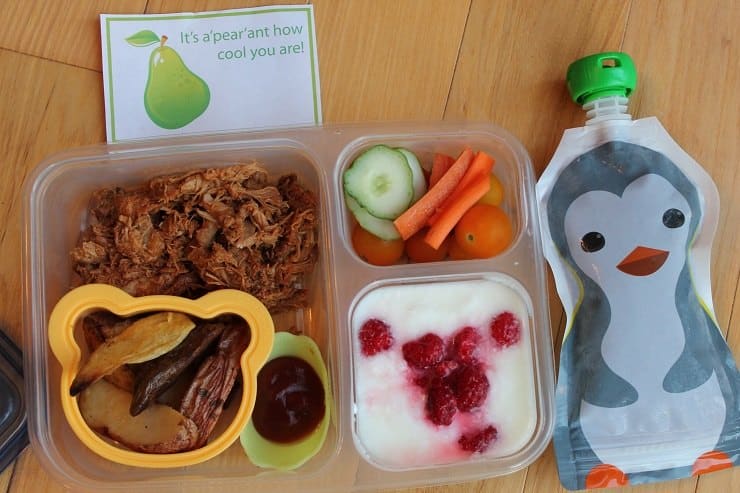 School Lunch probiotic smoothie in a Squooshi