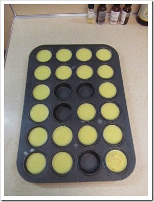 12 finished homemade hard lotion in molds