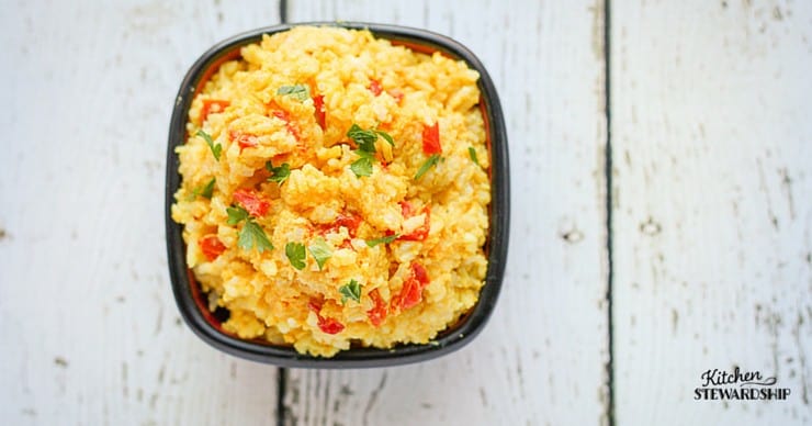 Simple Veggie Fried Rice (with any veg you have on hand) - waste less food and spend less time in the kitchen. Easy quick dinner idea.
