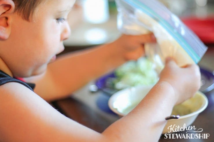 Adding smiley faces to blended green soup
