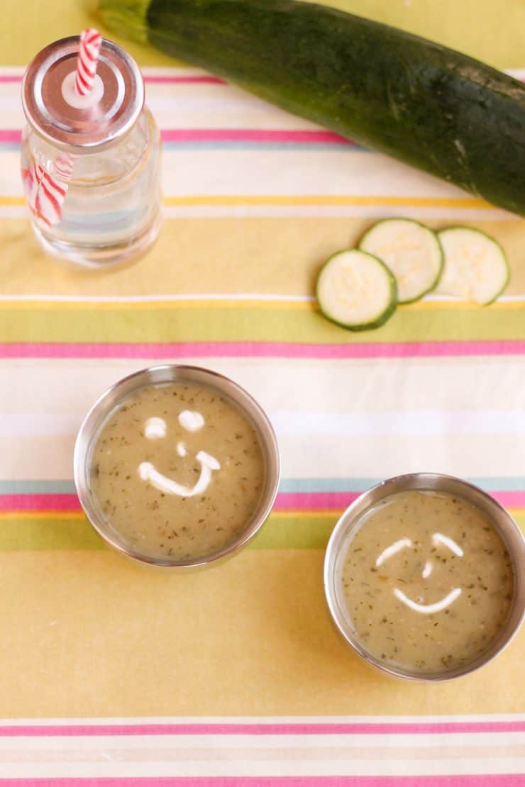 Kid friendly Blended Green Soup with lots of Veggies