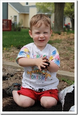 John plays in the dirt 