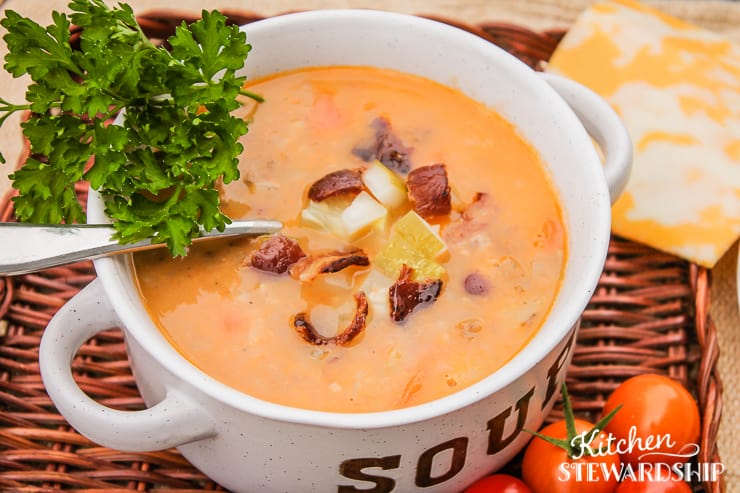 This Cheeseburger Soup Recipe is just what it sounds like, including the bacon and pickles - so healthy, kid-friendly, and simple