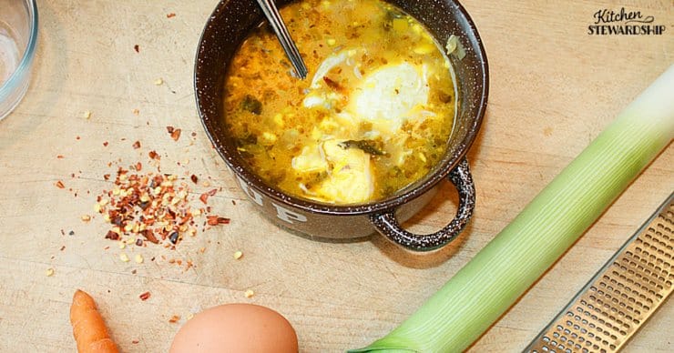 This nourishing soup combines garlic and leeks with protein-packed eggs for a complete meal in one bowl.
