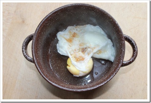 Making a poached egg the wrong way